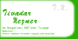 tivadar mezner business card